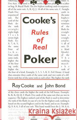 Cooke's Rules Of Real Poker