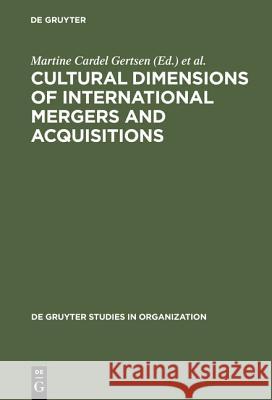 Cultural Dimensions of International Mergers and Acquisitions