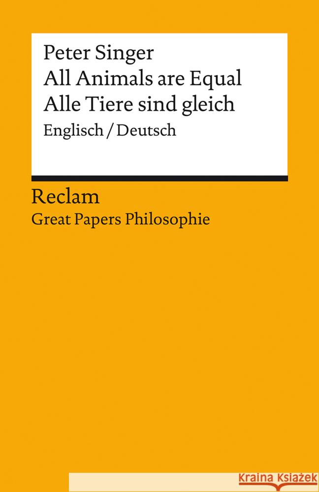 All Animals are Equal / Alle Tiere sind gleich