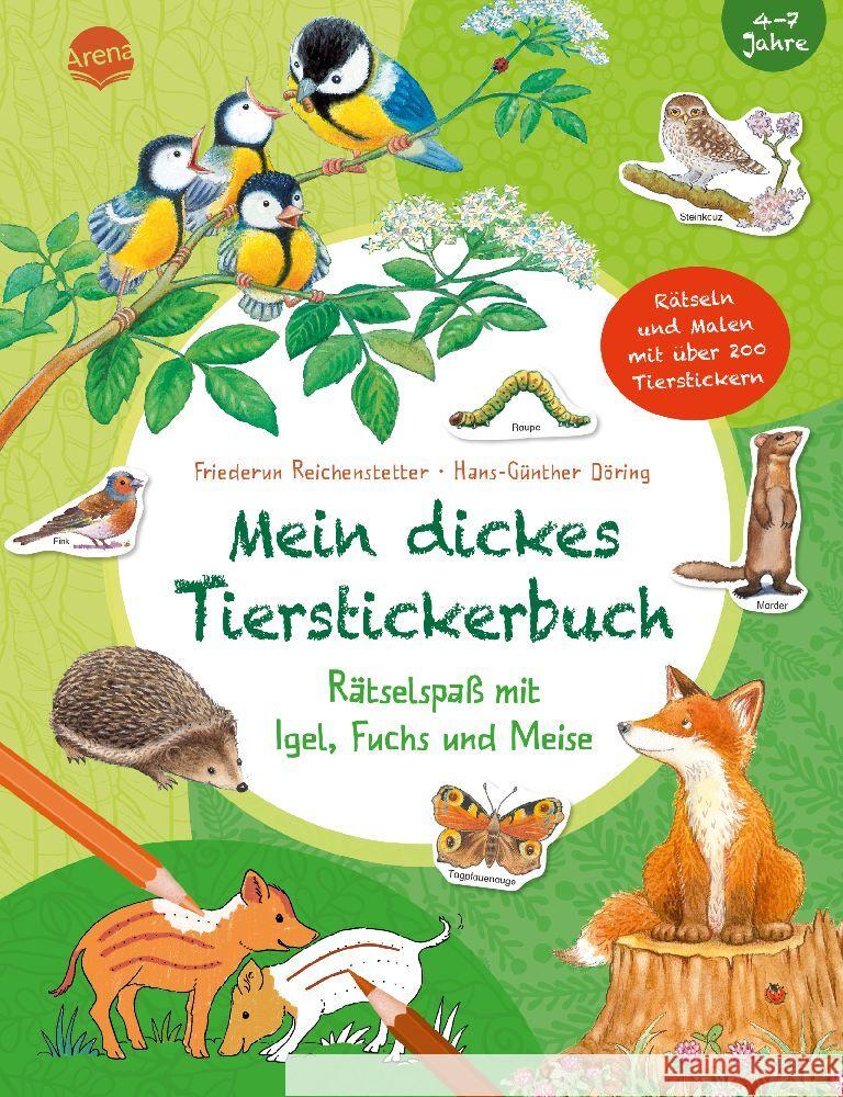 Mein dickes Tierstickerbuch. Rätselspaß mit Igel, Fuchs und Meise