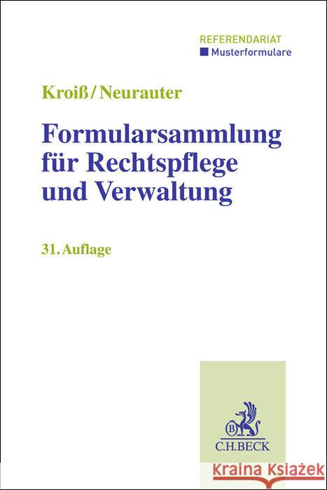 Formularsammlung für Rechtspflege und Verwaltung