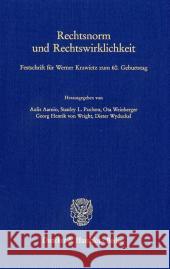 Rechtsnorm Und Rechtswirklichkeit: Festschrift Fur Werner Krawietz Zum 6. Geburtstag