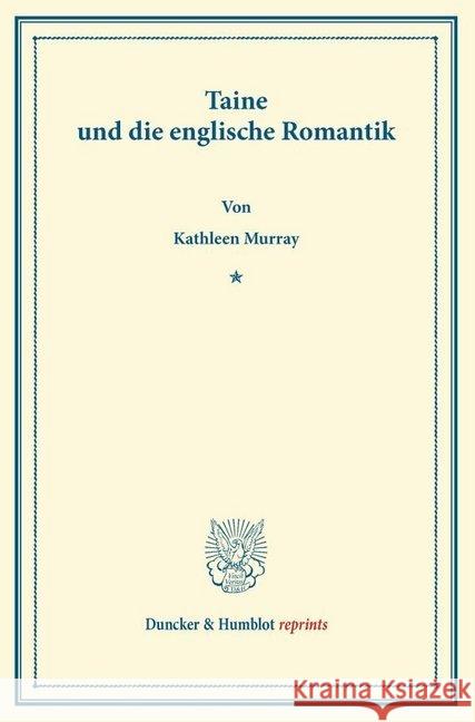 Taine Und Die Englische Romantik