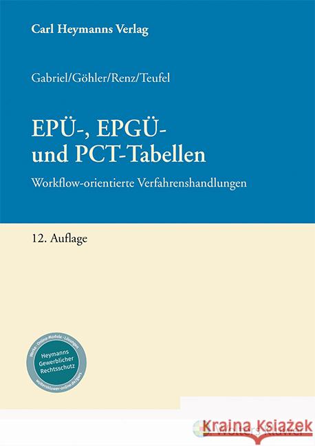 EPÜ-, EPGÜ- und PCT-Tabellen