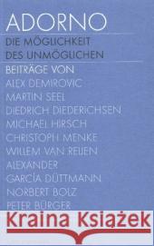 Adorno. Die Möglichkeit des Unmöglichen, Textband. Adorno. The possibility of the impossible, Text. Bd.2 : Zur Ausstellung zum 100. Geburtstag Theodor W. Adornos im Frankfurter Kunstverein, 2003. Dtsc