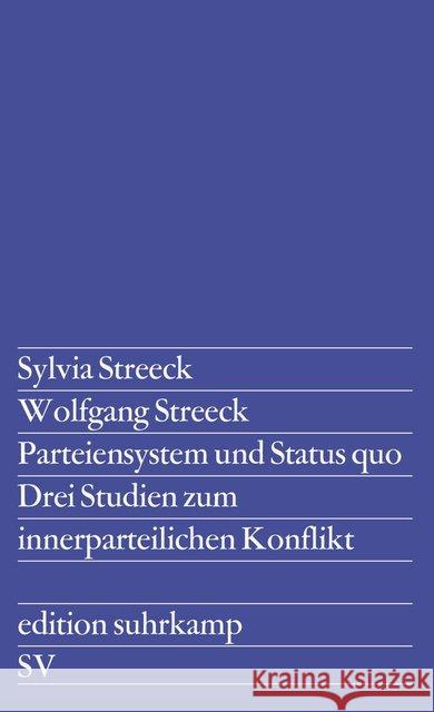 Parteiensystem und Status quo : Drei Studien zum innerparteilichen Konflikt