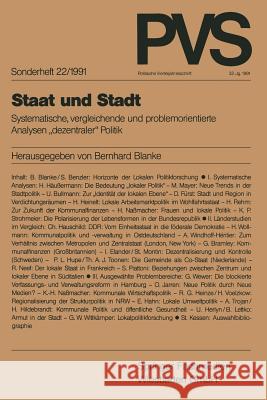 Staat Und Stadt: Systematische, Vergleichende Und Problemorientierte Analysen 