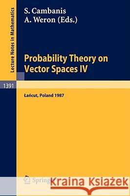 Probability Theory on Vector Spaces IV: Proceedings of a Conference, Held in Lancut, Poland, June 10-17, 1987