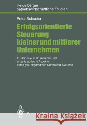 Erfolgsorientierte Steuerung Kleiner Und Mittlerer Unternehmen: Funktionale, Instrumentelle Und Organisatorische Aspekte Eines Größengerechten Control