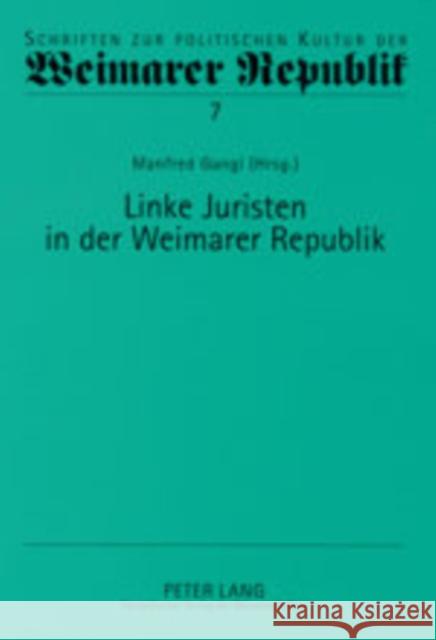 Linke Juristen in Der Weimarer Republik