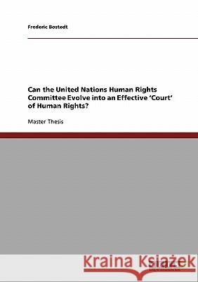 Can the United Nations Human Rights Committee Evolve into an Effective 'Court' of Human Rights?