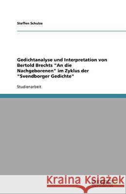 Gedichtanalyse und Interpretation von Bertold Brechts 