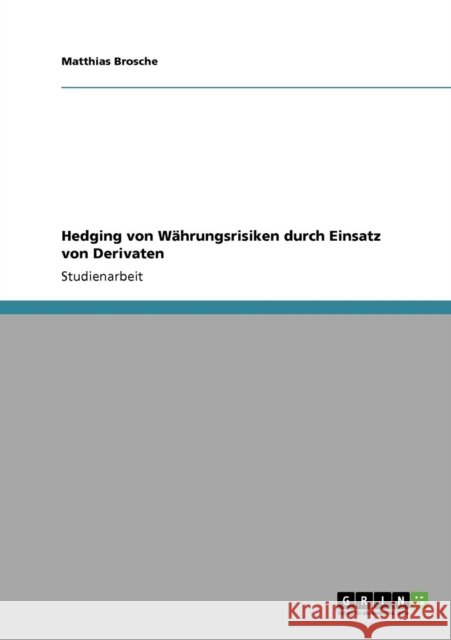 Hedging von Währungsrisiken durch Einsatz von Derivaten