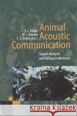 Animal Acoustic Communication: Sound Analysis and Research Methods