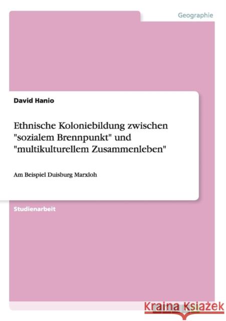 Ethnische Koloniebildung zwischen sozialem Brennpunkt und multikulturellem Zusammenleben: Am Beispiel Duisburg Marxloh