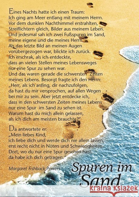 Spuren im Sand, 12 Postkarten : Ein Gedicht, das Millionen bewegt