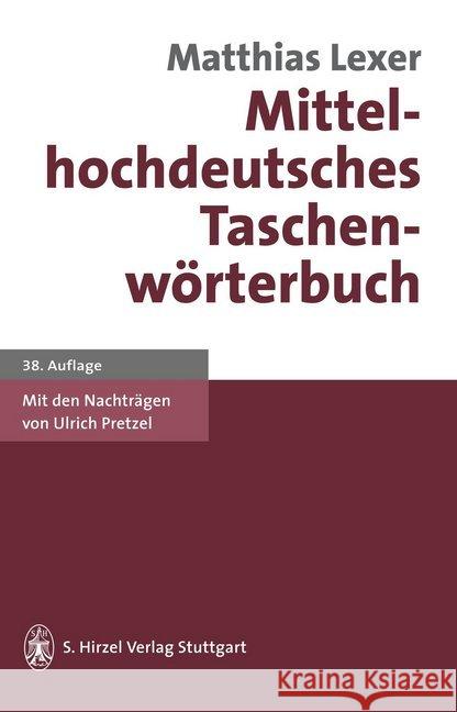 Mittelhochdeutsches Taschenwörterbuch