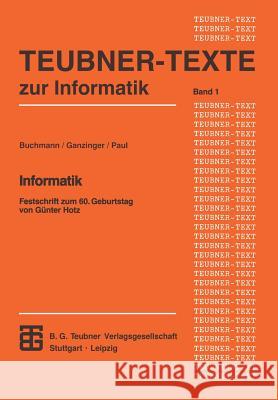 Informatik: Festschrift Zum 60. Geburtstag Von Günter Hotz