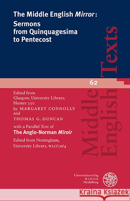 The Middle English 'Mirror': Sermons from Quinquagesima to Pentecost