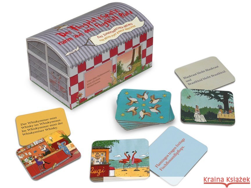 Der Flugplatzspatz nahm auf dem Flugblatt Platz (Spiel) : Das Zungenbrecher-Memo