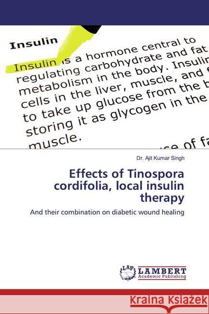 Effects of Tinospora cordifolia, local insulin therapy : And their combination on diabetic wound healing