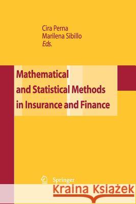 Mathematical and Statistical Methods for Insurance and Finance