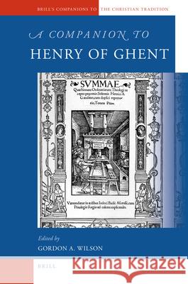 A Companion to Henry of Ghent