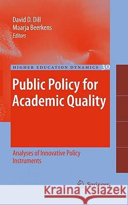 Public Policy for Academic Quality: Analyses of Innovative Policy Instruments