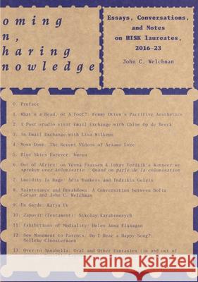 Homing In, Sharing Knowledge: Notes and essays on HISK laureates, 2016-23