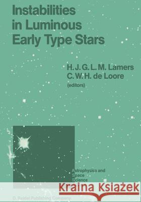 Instabilities in Luminous Early Type Stars: Proceedings of a Workshop in Honour of Professor Cees de Jager on the Occasion of His 65th Birthday Held i