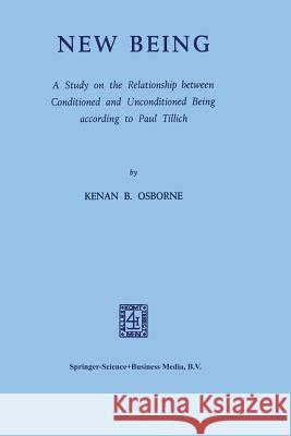 New Being: A Study on the Relationship Between Conditioned and Unconditioned Being According to Paul Tillich