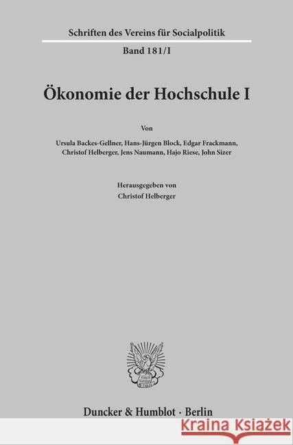 Okonomie Der Hochschule I Christof Helberger 9783428065417 Duncker & Humblot - książka