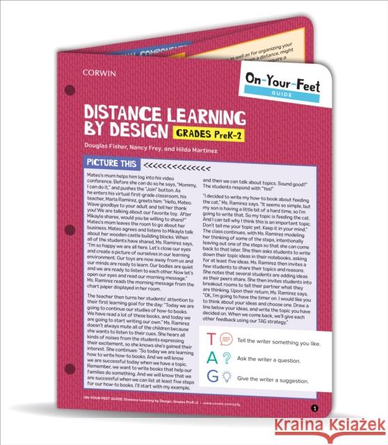 On-Your-Feet Guide: Distance Learning by Design, Grades Prek-2 Douglas Fisher Nancy Frey Hilda E. Martinez 9781071837931 Corwin Publishers - książka