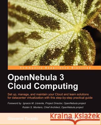 Opennebula 3 Cloud Computing Toraldo, Giovanni 9781849517461  - książka