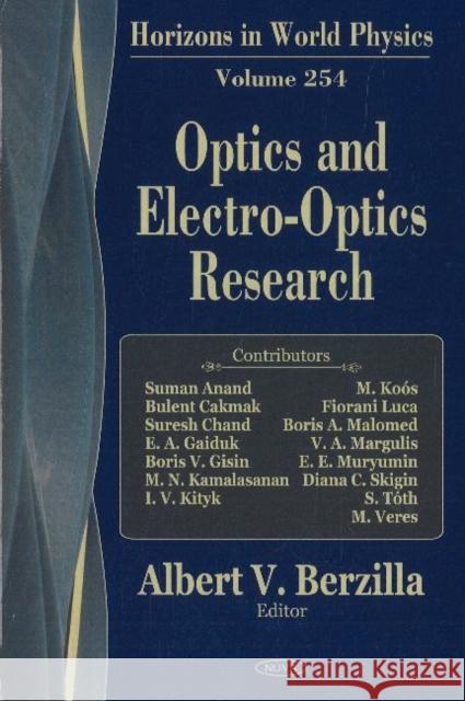 Optics & Electro-Optics Research Albert V Berzilla 9781600216824 Nova Science Publishers Inc - książka