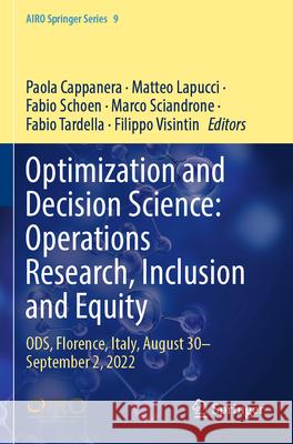 Optimization and Decision Science: Operations Research, Inclusion and Equity  9783031288654 Springer Nature Switzerland - książka