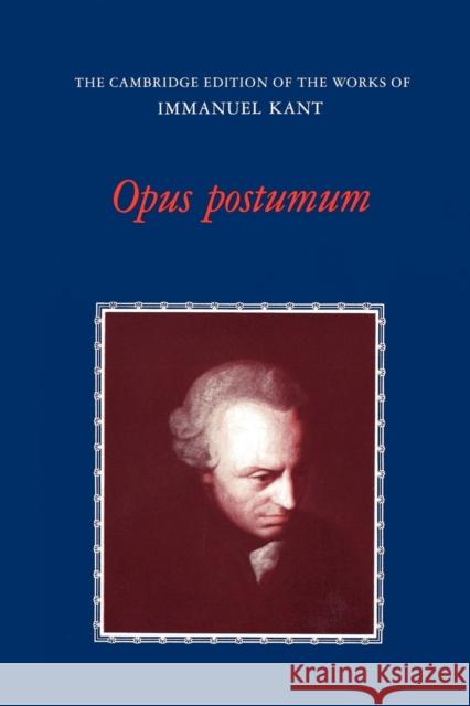 Opus Postumum Immanuel Kant Eckart Forster Eckart Forster 9780521319287 Cambridge University Press - książka