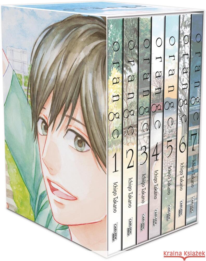 Orange, Bände 1-7 im Sammelschuber mit Extras Takano, Ichigo 9783551713391 Carlsen Manga - książka