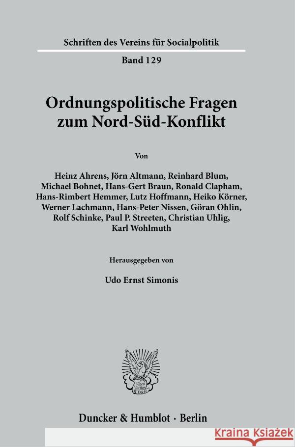 Ordnungspolitische Fragen zum Nord-Süd-Konflikt.  9783428052776 Duncker & Humblot - książka