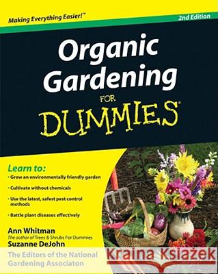 Organic Gardening for Dummies Whitman, Ann 9780470430675 For Dummies - książka