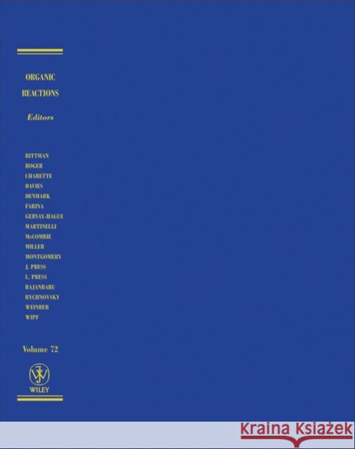 Organic Reactions, Volume 72 Scott E. Denmark 9780470423745 Wiley-Interscience - książka