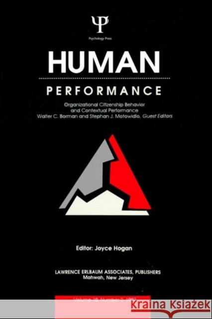 Organizational Citizenship Behavior and Contextual Performance : A Special Issue of Human Performance Walter C. Borman Stephan J. Motowidlo Walter C. Borman 9780805898750 Taylor & Francis - książka