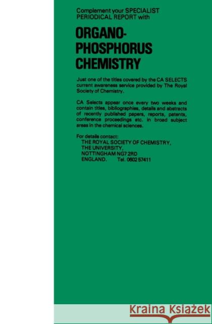 Organophosphorus Chemistry: Volume 13  9780851861166 Royal Society of Chemistry - książka