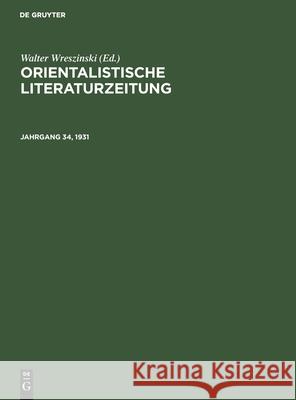 Orientalistische Literaturzeitung No Contributor 9783112567258 De Gruyter - książka