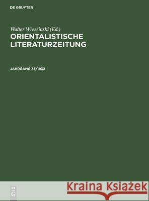 Orientalistische Literaturzeitung No Contributor 9783112567272 De Gruyter - książka