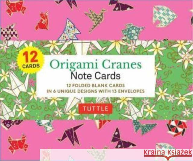 Origami Cranes Note Cards- 12 Cards: In 6 Designs with 13 Envelopes (Card Sized 4 1/2 X 3 3/4 Inch) Tuttle Studio 9780804854849 Periplus Editions - książka