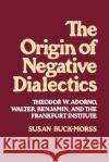 Origin of Negative Dialectics Susan Buck-Morss 9780029051504 Free Press