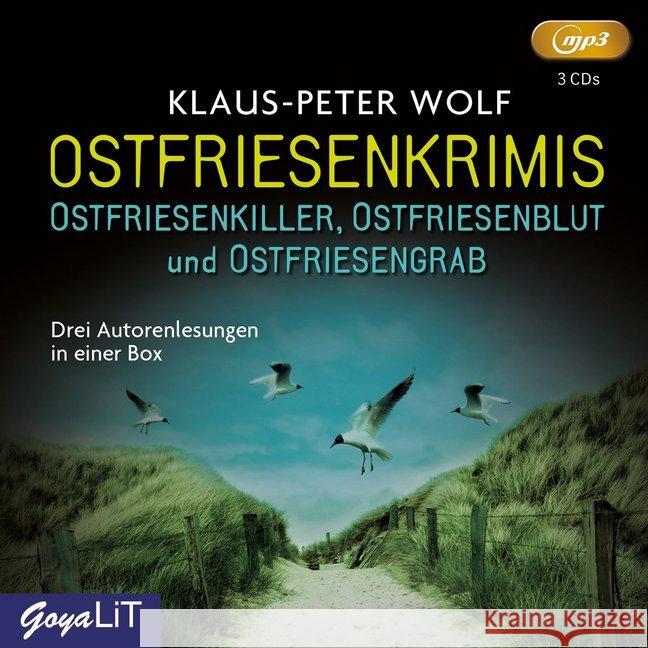 Ostfriesenkrimis, 3 MP3-CDs : Ostfriesenkiller, Ostfriesenblut & Ostfriesengrab, Autorenlesung Wolf, Klaus-Peter 9783833734298 Jumbo Neue Medien - książka