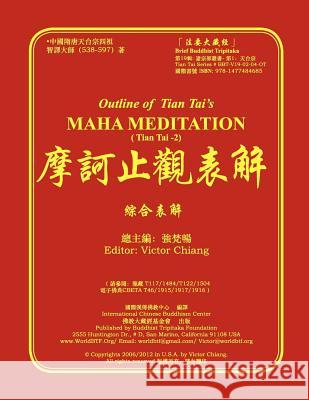 Outline of Tian Tai's Maha Meditation: Tien Tai Meditation-2 Rev Yi Zhi Victor Chiang 9781477484685 Createspace - książka