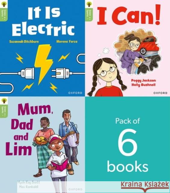 Oxford Reading Tree Green Sparks: level 1+ LEVEL 1+ PACK of 6 Bushnell 9781382056885 Oxford University Press - książka